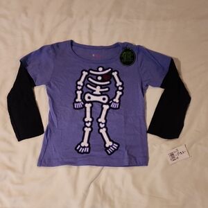 Kids Skeleton Long Sleeve Shirt - Purlple and Black. Extreme Concepts. Size 4T